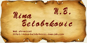 Mina Belobrković vizit kartica
